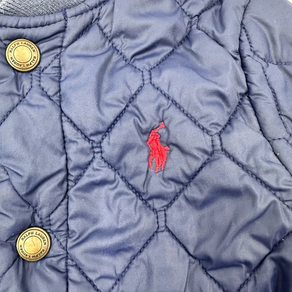 Ralph Lauren Quilted Jacket Baby Size 12 Months Preppy Barn Chore Coat Blue